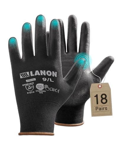 LANON Safety Work Gloves for Men and Women (36 Count)