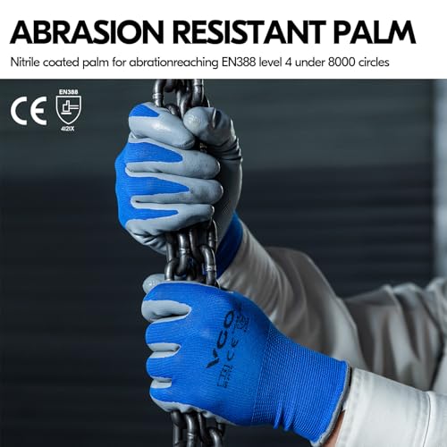 10Pairs Non Slip Safety Work Gloves (10 Count)