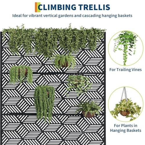Metal Planter Box with Trellis 71"x47"x16"
