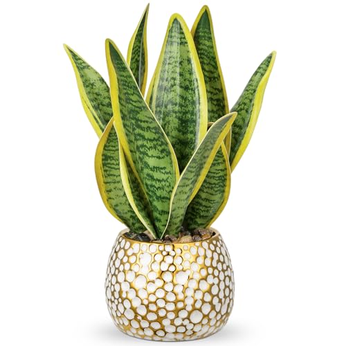 Artificial Snake Plant Potted Faux Sansevieria Trifasciata Plants