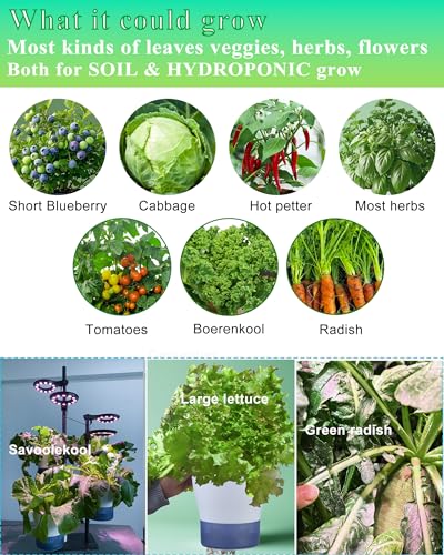 Indoor Plant Hydroponics Growing System Tower Kit with Grow Light