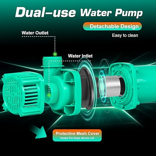 1 10HP 1400GPH Waterfall Pond Pump