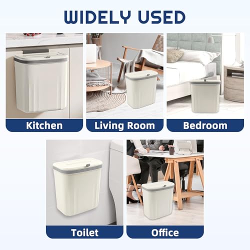 3 Pack Hanging Trash Can with Lid (3 Count)
